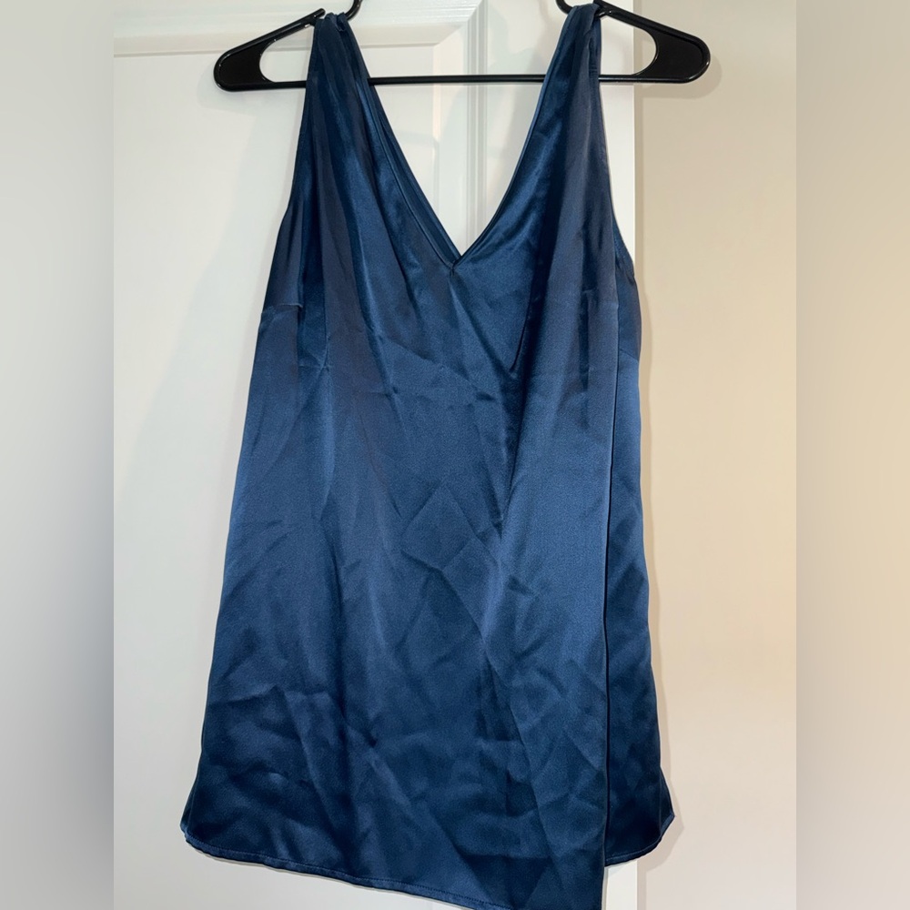 Ravella deep blue silk tank top